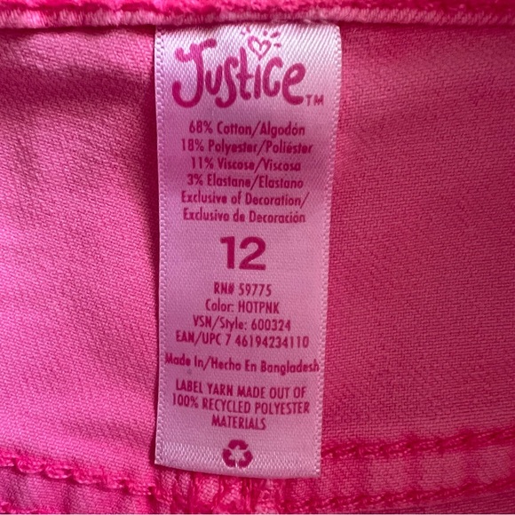 Girls Hot Pink Jean Cut Off Shorts - Picture 3 of 5